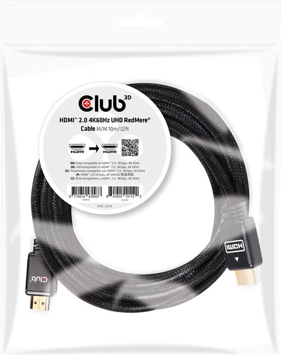 Produktbild Club 3D HDMI 2.0 4K60Hz RedMere-Kabel 10 m (10 m, HDMI, 2.0)