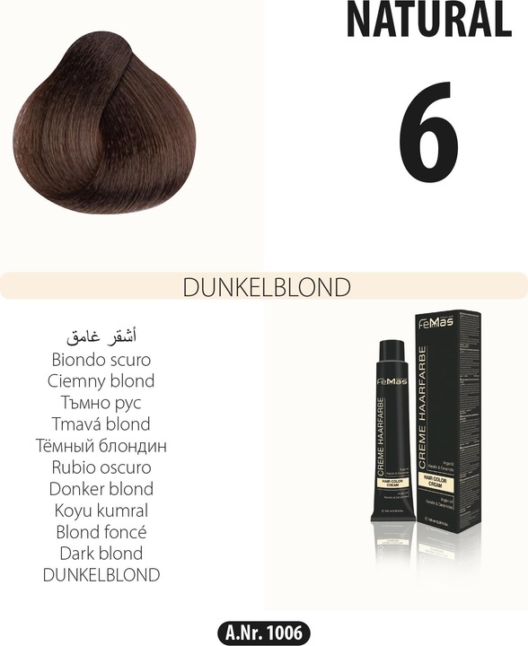 Immagine prodotto FemMas (6) Colore per capelli biondo scuro 100ml (Uomo dai capelli biondi)