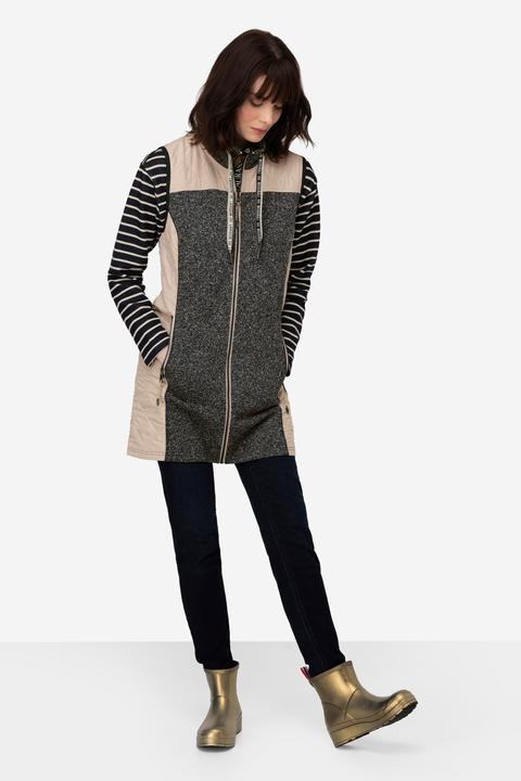 Immagine prodotto Laurasøn Strickfleece-Weste, Stepp-Einsätze, Stehkragen, Zipper (S)