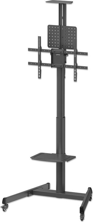 Manhattan Multimedia TV-Ständer auf Rollen, werkzeuglos höhenverstellbar, für 37" bis 86" (86", 70 kg)