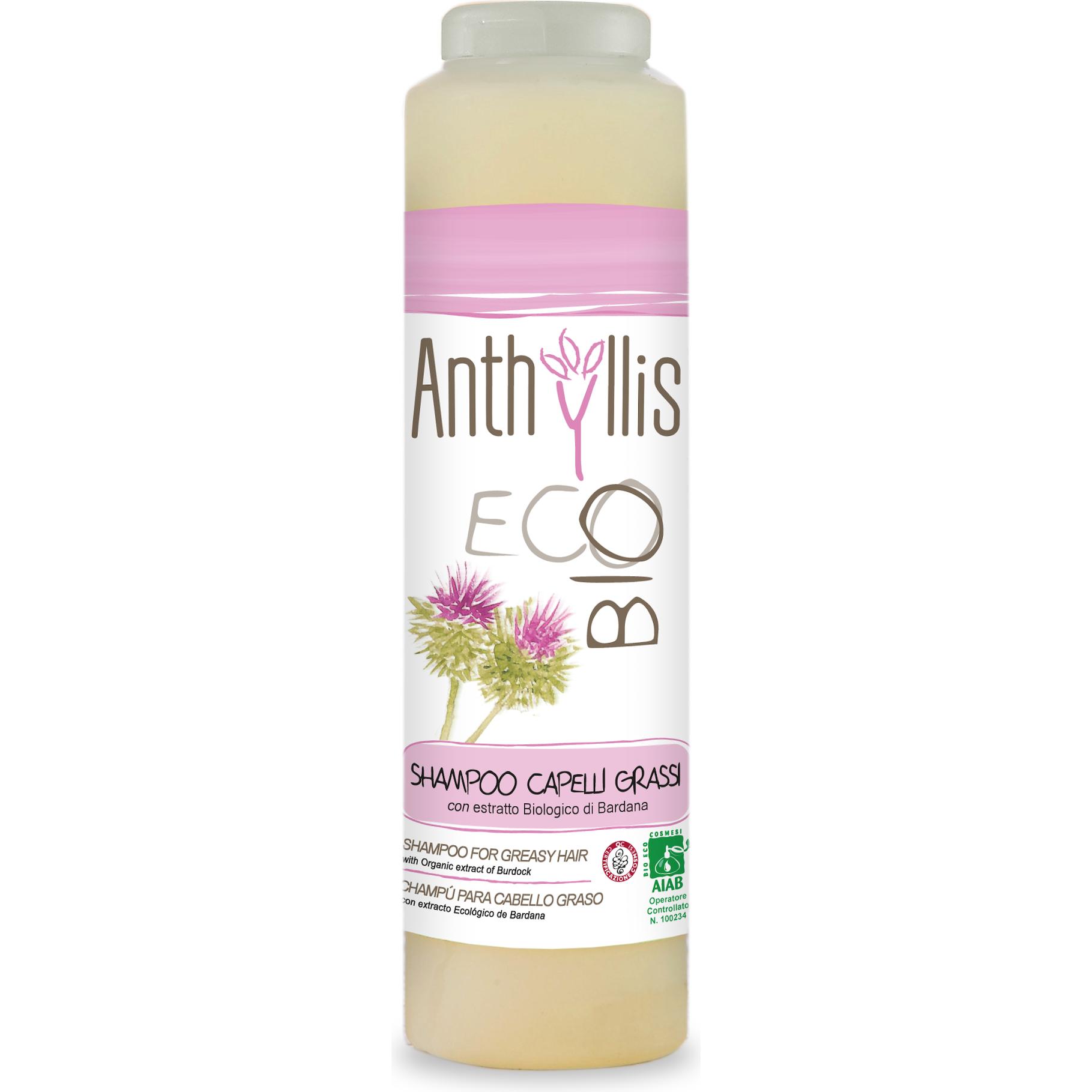 Anthyllis, Shampoo, Shampoo con estratto di bardana per capelli grassi ed eco-forfora 250 ml - (250 ml, Shampoo liquido)