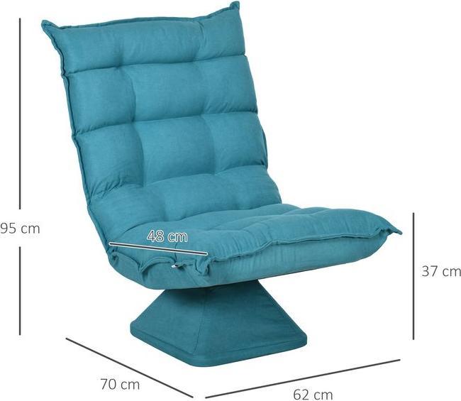 Actual product image Swisshandel24 Floor chair Floor sofa with adjustable backrest, swivelling meditation chair with base, upholstered