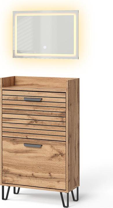 Vicco Wardrobe Amber, Oak Wotan, 59.8 x 100 cm 2 parts