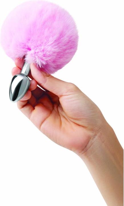 Actual product image Xgen Products whipsmart 3 inch fluffy bunny metal plug with pink tail