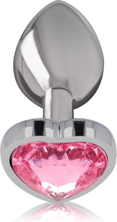 Actual product image Intense Pink Heart Aluminium Metal Anal Plug Size L