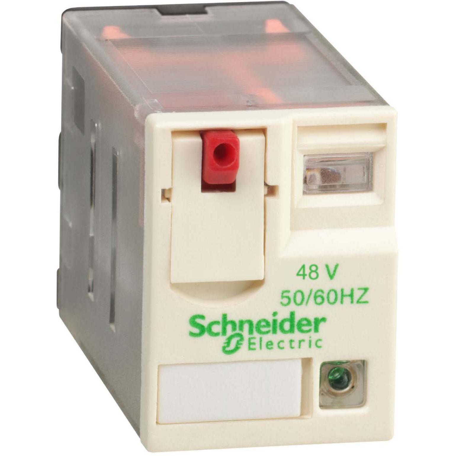 10x Schneider Electric 8 pin relay 48 Vac coil DPDT,12 A w/led, Relais