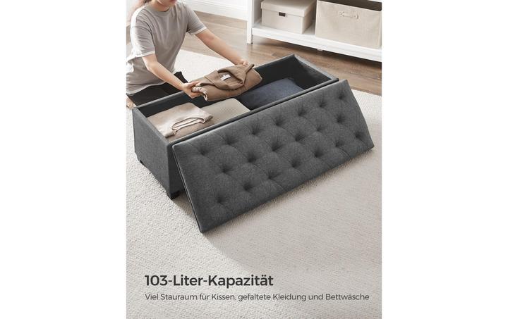 Produktbild Songmics Sitztruhe Ottomane mit Stauraum 110 x 40 cm (110 cm)