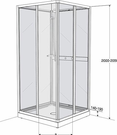 Produktbild Geberit Ifö Next NKH 80x80cm - kabineoverdel. eksl. underdel