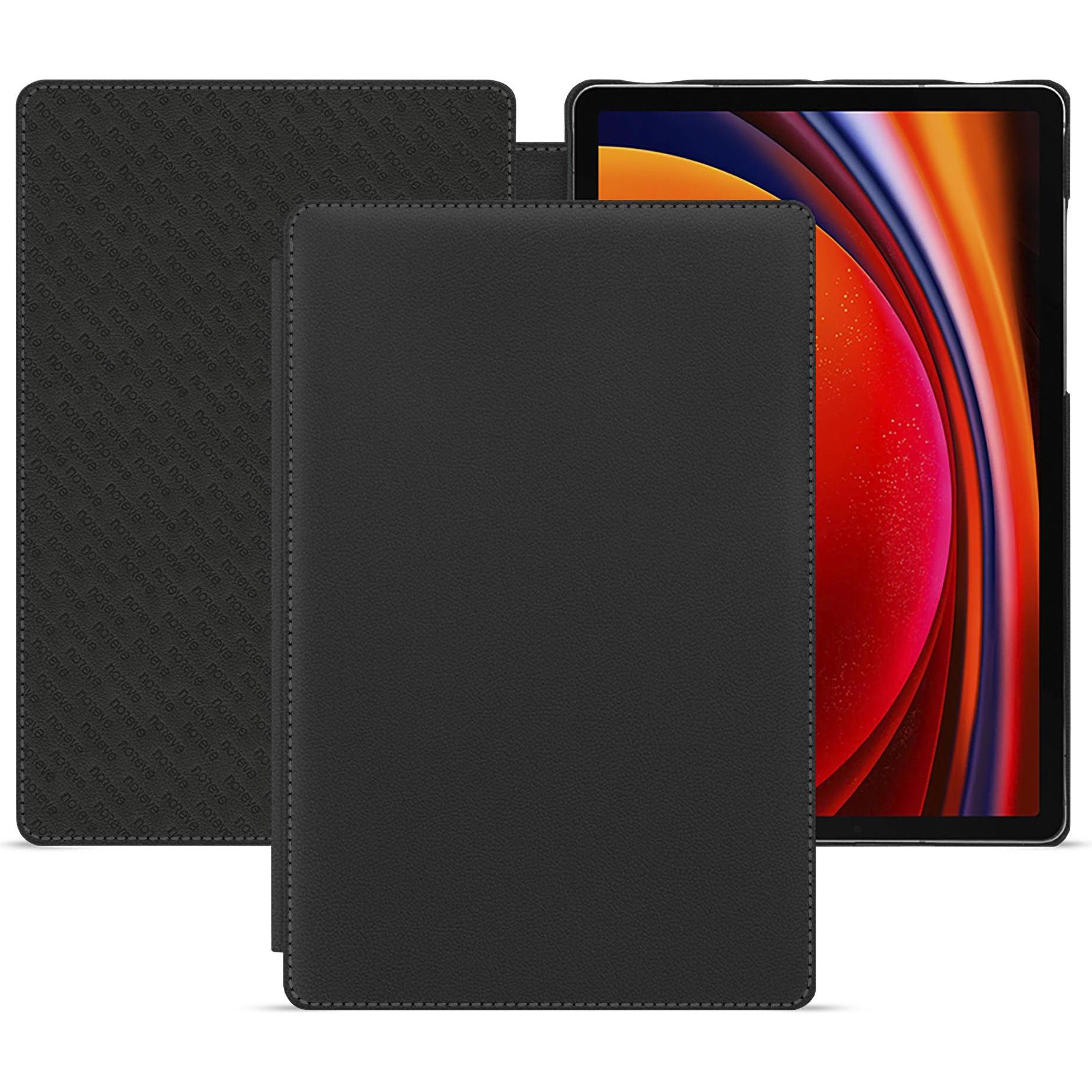 Noreve Lederschutzhülle horizontal (Galaxy Tab S9), Tablet Hülle, Schwarz