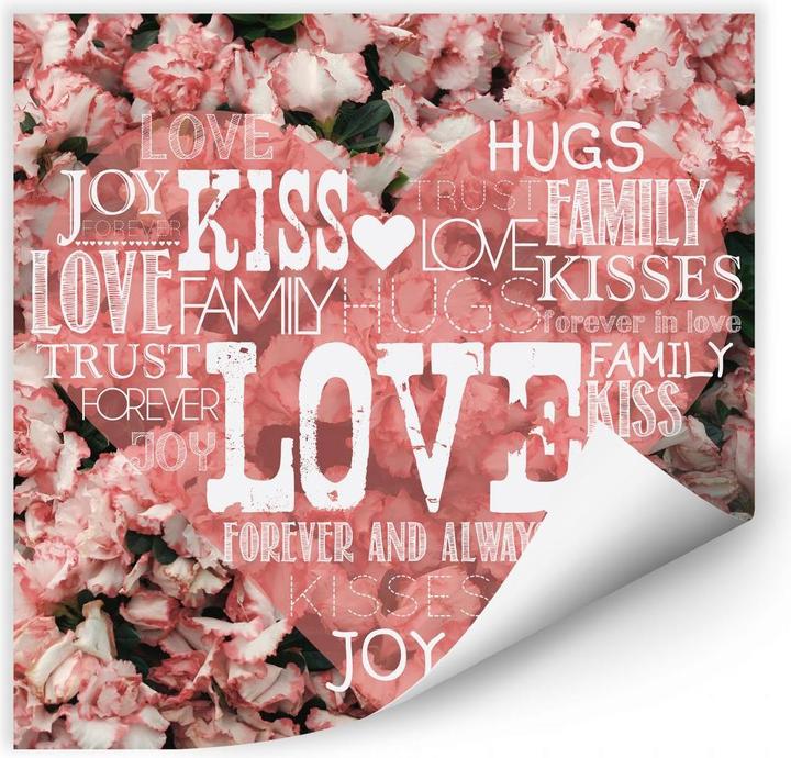 Produktbild Trenddeko Liebesherz im Blumenmeer (100 x 100 cm)