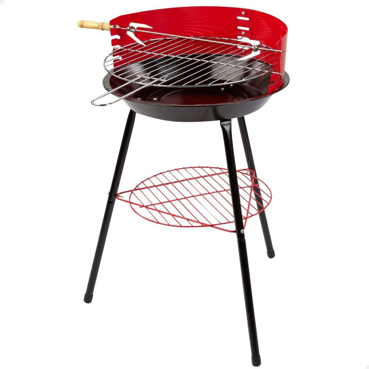 Aktive, Holzkohlegrill, Grill Tragbarer Holz Eisen Ø 38 cm 37 x 61 x 45 cm (6 Stück) Rot