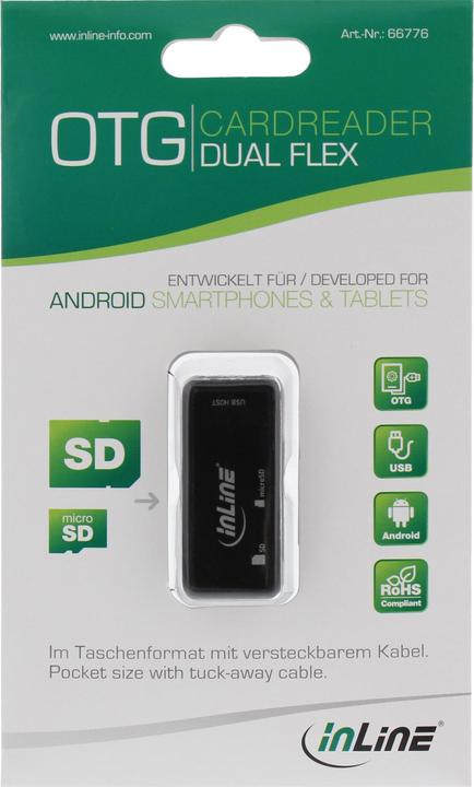 Produktbild InLine USB OTG Card Reader Dual Flex (USB 2.0)