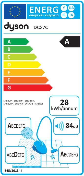 Energy Label Dyson DC37c Advanced Allergy