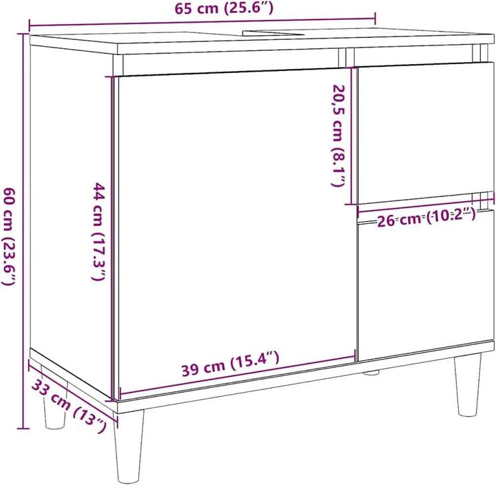 Produktbild vidaXL Jesajas (65 x 33 x 60 cm)