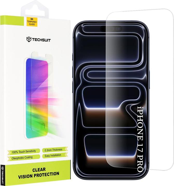 Actual product image Techsuit - Clear Vision Glass - iPhone 17 Pro - Transparent (1 Piece, Apple iPhone 17 Pro)