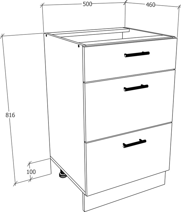 Produktbild VCM Küchenschrank Breite 50 cm Schublade Unterschrank Küche Küchenmöbel Esilo (50 x 46 x 82 cm)