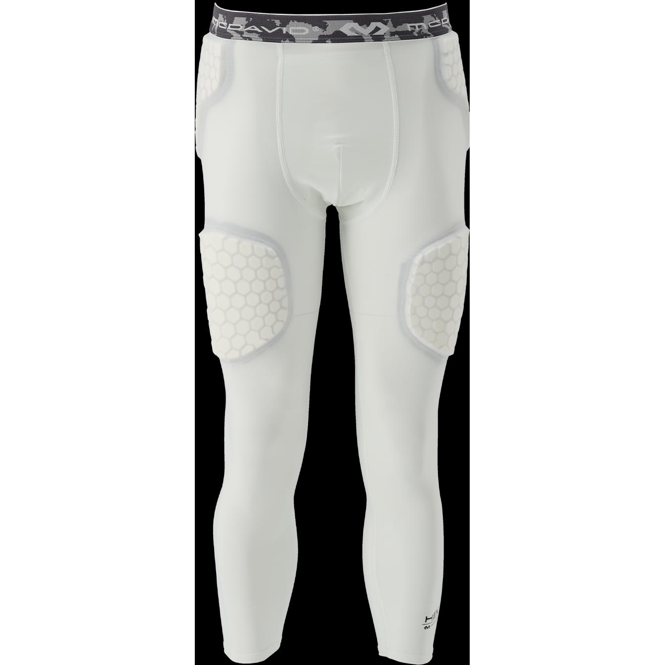 McDavid, Herren, Funktionsunterhose, Komprimierende 3/4-Leggings mit Protektoren Herren (XXL), Weiss, XXL