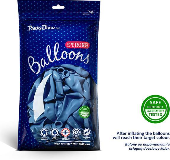 Actual product image Partydeco Strong Balloons 27cm, Metallic Cornflower Blue (1 pkt / 100 pc.) (100 x)
