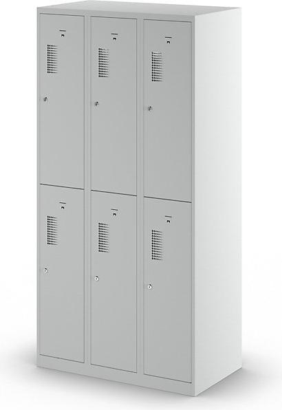 Produktbild eurokraft basic Spind, 6 Abteile, Breite 900 mm (90 cm, 180 cm)