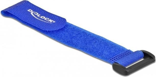 Actual product image Delock Velcro cable tie with loop L 190 x W 25 mm blue 5 pieces (Velcro cable ties, 190 mm, 5 pcs.)