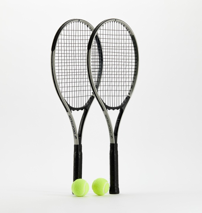 Decathlon Tennisset Erwachsene Essential - 2 Schläger 2 Bälle 1 Hülle (828 g)