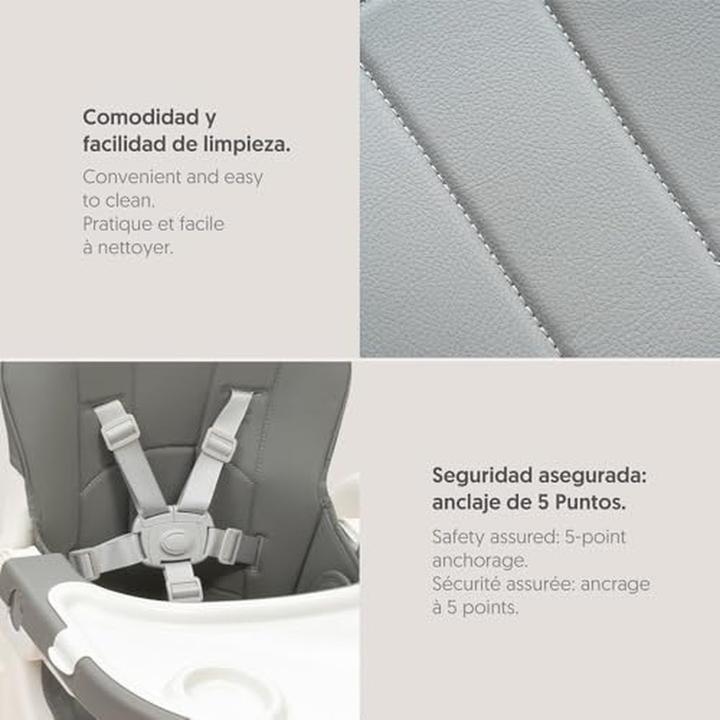 Productafbeelding Interbaby Evolutiver Klappbarer Kinderstuhl mit verstellbarer Rückenlehne, Beinen und Tablett, Sicherheitsgurt (Kinderstoel)