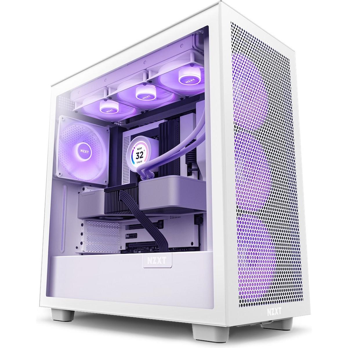 NZXT H7 Flow RGB (Mini-ITX, ATX, Micro-ITX), PC Gehäuse, Weiss