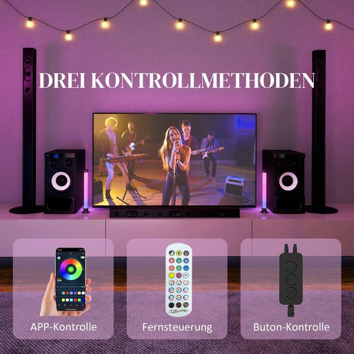 Produktbild Swisshandel24 2er-Set LED-Lampe, Tischlampe mit App- und Fernsteuerung, Farb-Modi, Weiss