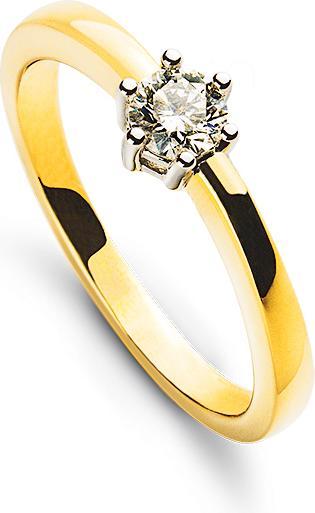 Brilliant, Brilliant 0.20ct. Setting 750 white gold, Yellow gold 750