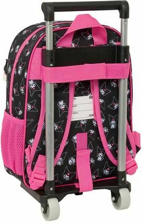 Actual product image Kuromi Schulrucksack Mit Rädern Schwarz Pink 26 X 11 X 67 Cm 26 X 34 X 11 Cm