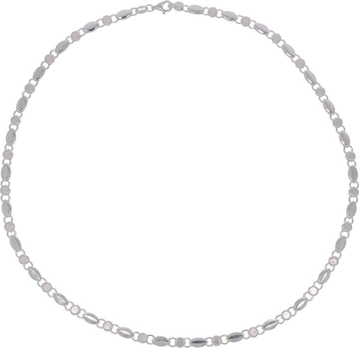 Luxxos Fancy chain almond intermediate element 4,30 mm 925 Sterling Silver (925 Sterling silver, 45 cm)