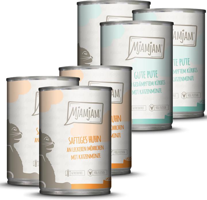 Produktbild Mjamjam Katzen-Nassfutter (Adult, 6 Stk., 400 g)