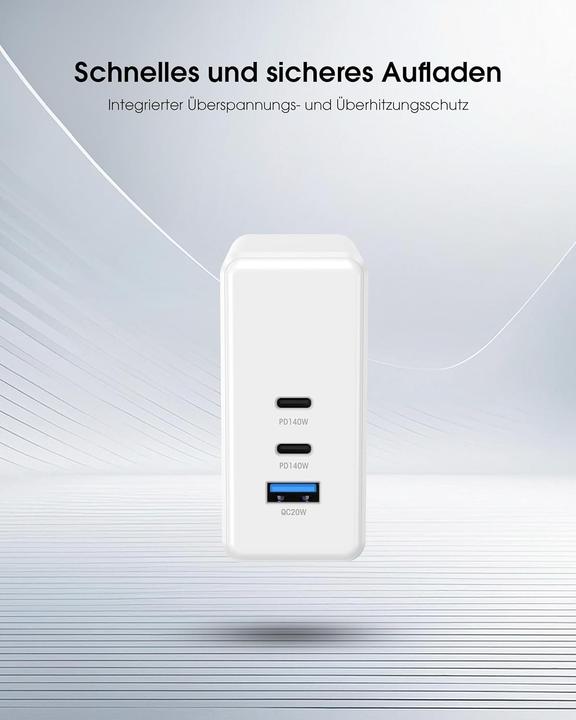 Produktbild Xlayer Powercharger (140W) 1x USB-A / 2x USB-C, weiss (140 W, 3 Ports)