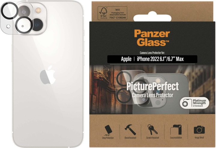 Productafbeelding PanzerGlass Camerabeveiliging iP 6,1/6,7 inch 2022 (1 Stuk, Apple iPhone 14 Plus, Apple iPhone 14)