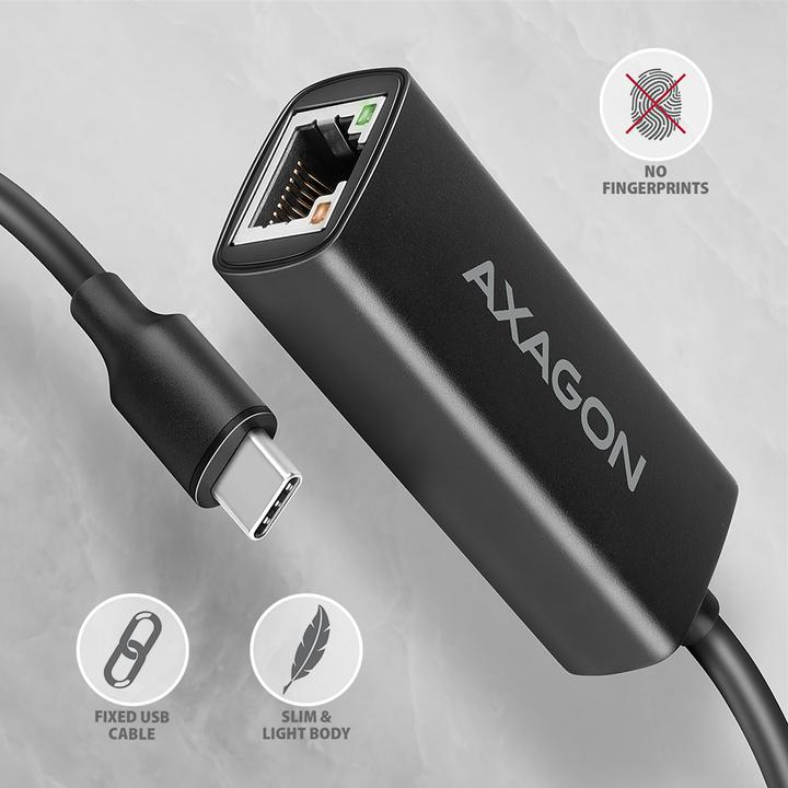 Image du produit Axagon ADE-ARC, USB-C 3.2 Gen 1 - Gigabit Ethernet s????ov?? karta, Realtek 8153, auto-installation (USB-C)