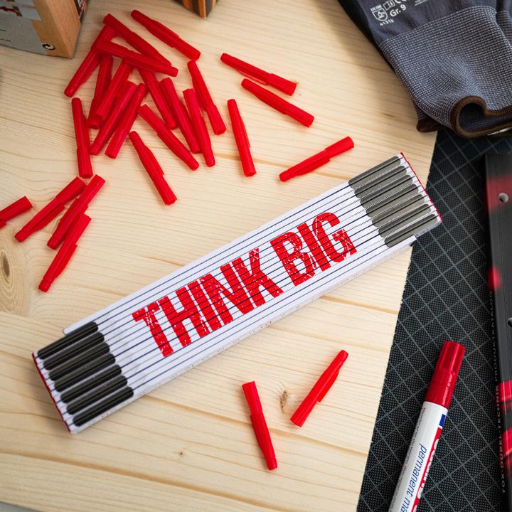 Actual product image Tox Folding ruler 3m "Think Big" - Glass birchwood, white, metal fittings (3 m)