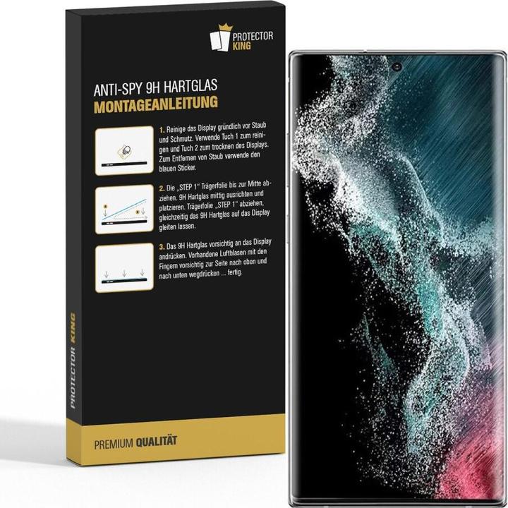 Actual product image Protectorking 2x real tempered 9H armoured glass privacy filter (1 Piece, Samsung Galaxy S22 Ultra)