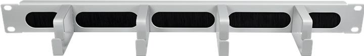 Actual product image LogiLink 19" cable management panel with 4 steel brackets and brush strip, light grey