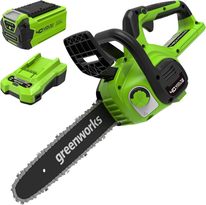 Greenworks Tronçonneuse sans fil légère, 30 cm, automatiquement lubrifiée, 40 V (Tronçonneuse à batterie)