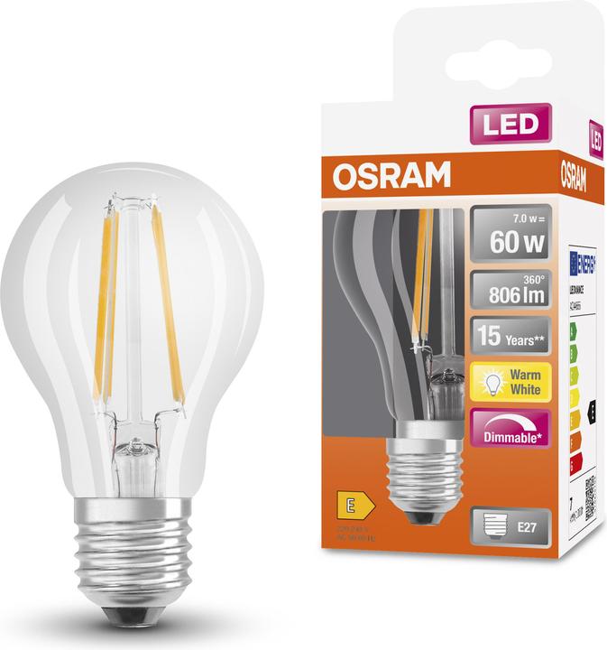 Actual product image Osram Retrofit Classic A (E27, 8.50 W, 806 lm, 1 x, F)