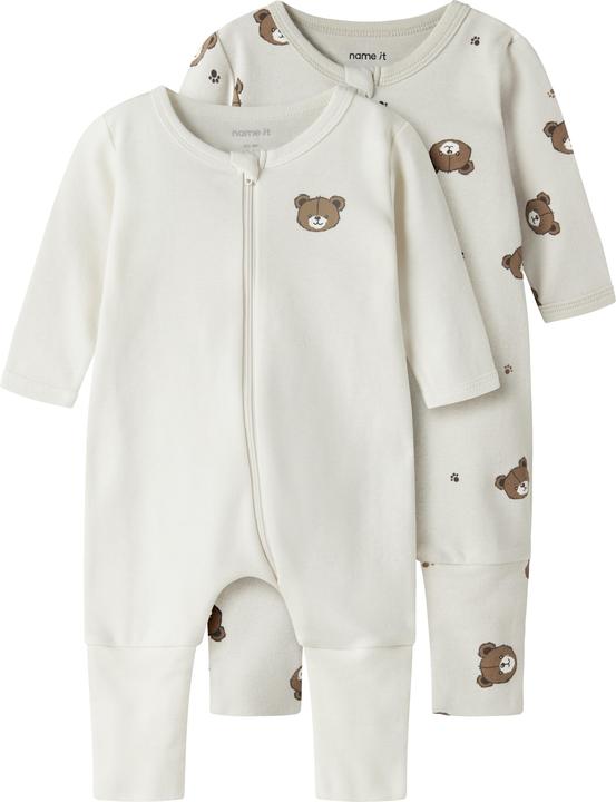 Name it Nbnnightsuit 2p Zip Ff Pumice Bear Noos