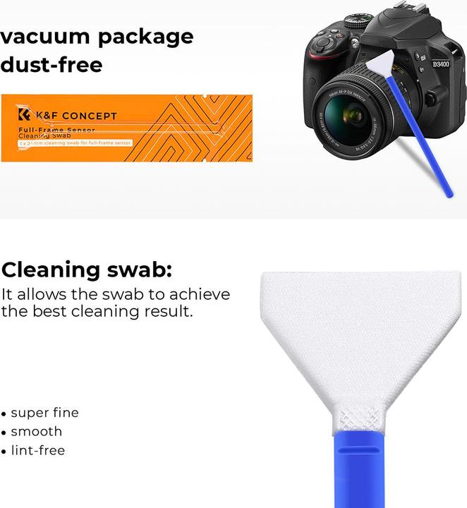 Produktbild K&F Concept 24mm DSLR or SLR Camera Full-Frame Sensor Cleaning Swab Kit