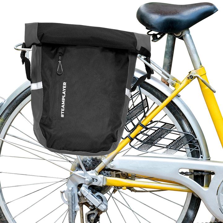 Immagine prodotto Teamplayer 2in1 Fahrrad Gepäcktasche mit Rucksackfunktion, 20 l, schwarz (20 l, Borsa portapacchi)
