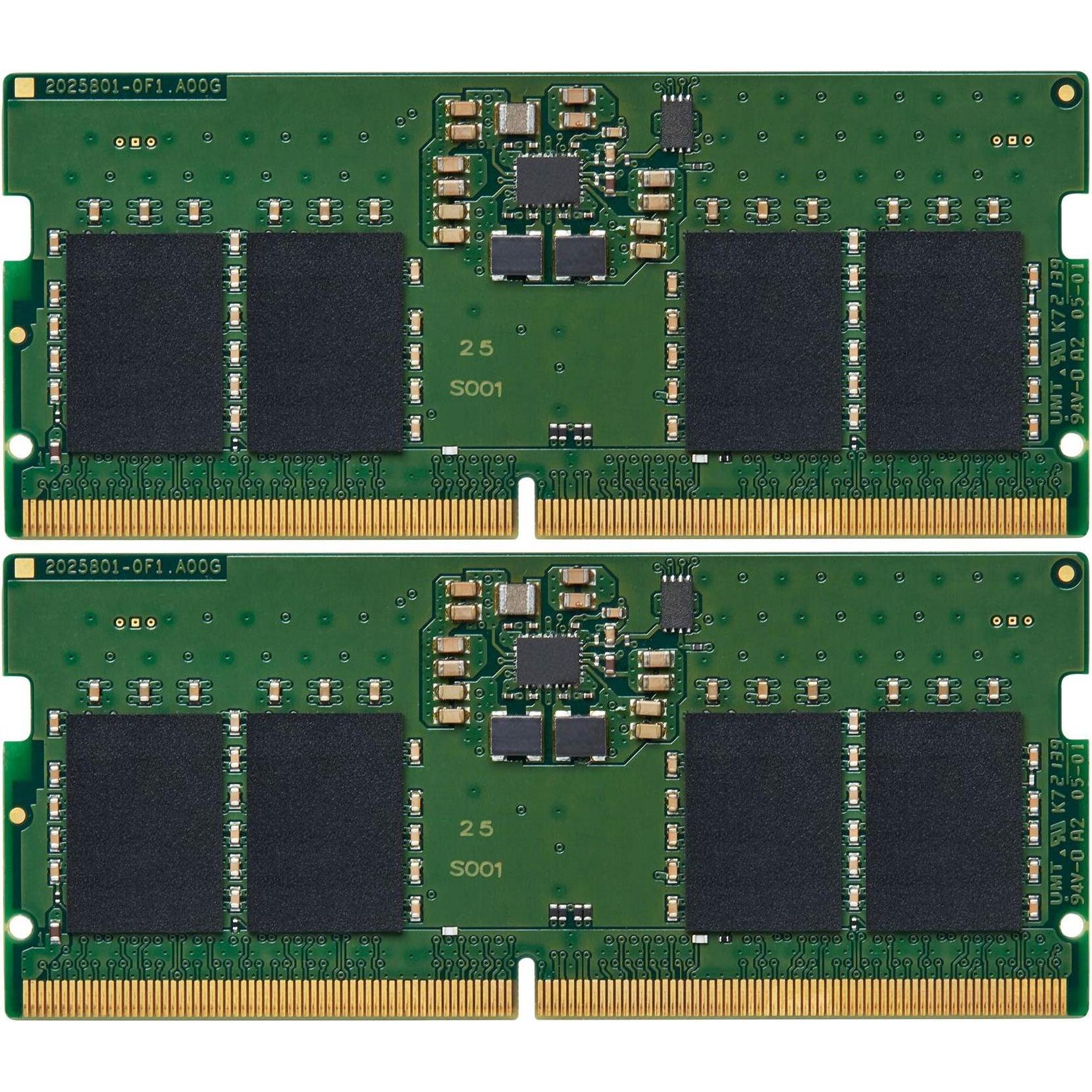 Thumbnail - Kingston Technology KCP548SS6K2-16 Speichermodul 16 GB 2 x 8 GB DDR5 4800 MHz (2 x 8GB, 4800 MHz, DDR5-RAM, SO-DIMM), RA...