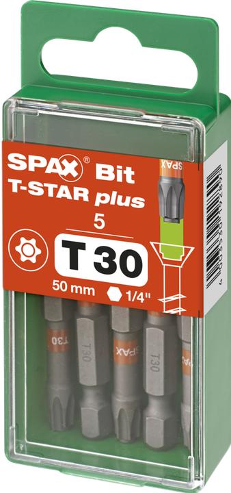 Actual product image Spax BIT T-STAR PLUS T30 50mm S (Hexagon socket TX)
