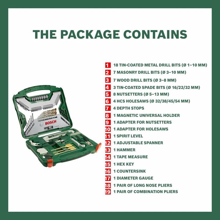 Produktbild Bosch Zubehör X-Line-Titanium Bohrer- und Schrauber-Set, 103-teilig (1 mm, 1.5 mm, 2 mm, 2.5 mm, 3 mm, 3.5 mm, 4 mm, 4.5 mm, 5 mm, 5.5 mm, 6 mm, 6.5 mm, 7 mm, 8 mm, 10 mm)