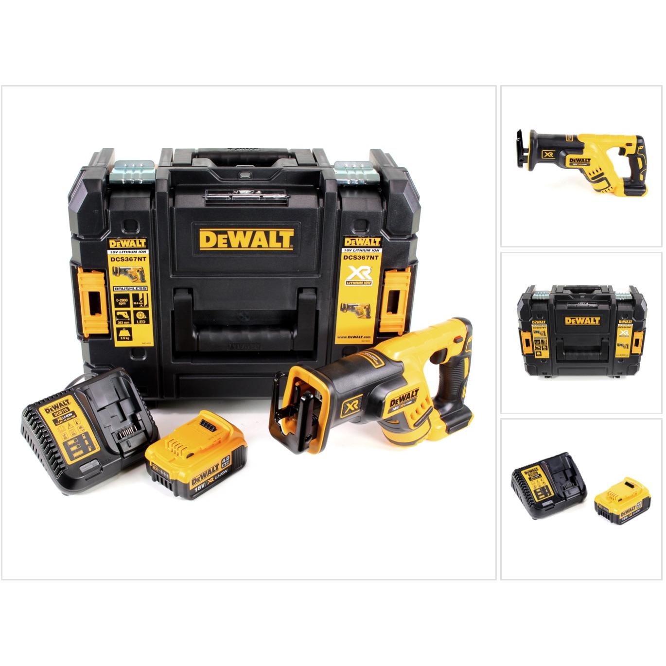 DeWalt, Säbelsäge, DCS 367 M1 Akku Reciprosäge Säbelsäge 18V Brushless + 1x Akku 4,0Ah + Ladegerät + TSTAK