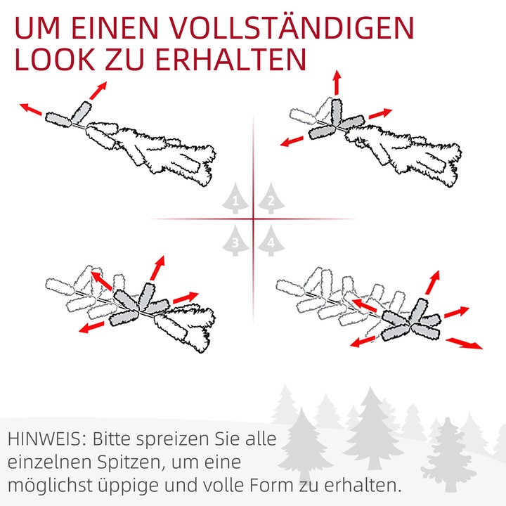 Produktbild Homcom Tannenbaum mit Metallständer (210 cm)