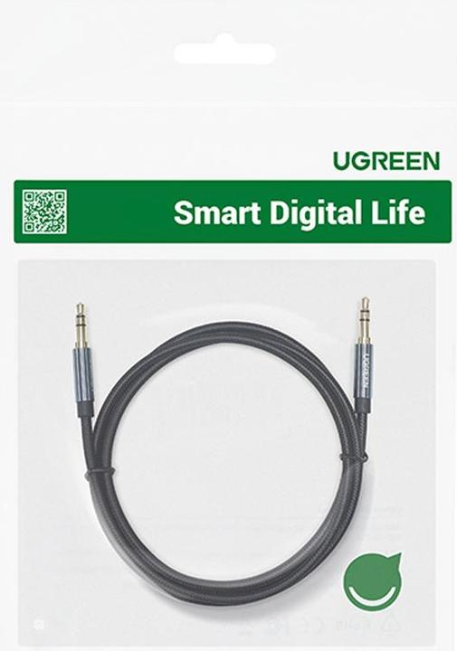 Produktbild Ugreen audio cable AUX angled minijack 3.5 mm 2m blue (AV112) (2 m, 3.5mm Klinke (AUX))