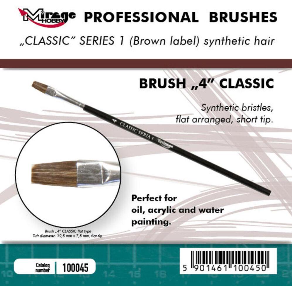 Mirage Hobby, Pinsel, Mirage Brush Flat High Quality Classic Series 1 size 4